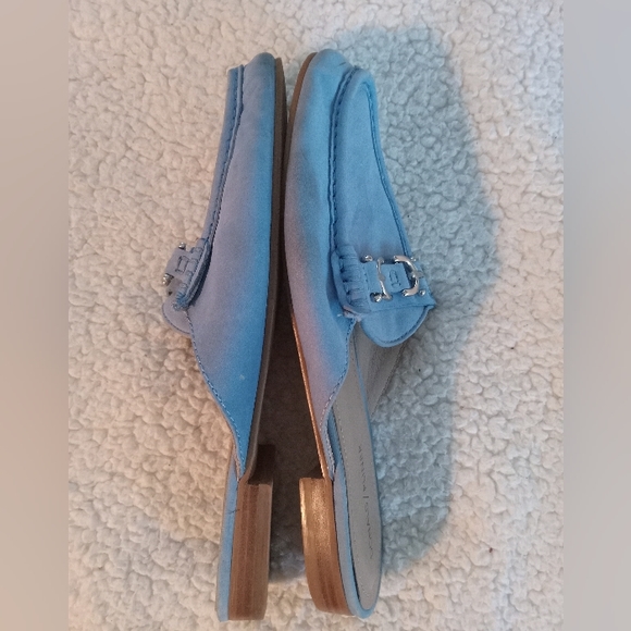 Donald J Pliner Sylvi Suede Stitch Silver Hardware | Mule Loafers | Size: 9.5M - Picture 8 of 14